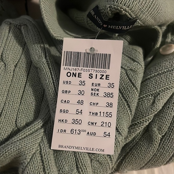 Brandy Melville Sage Green Knit Sweater Size Small. - Picture 4 of 4